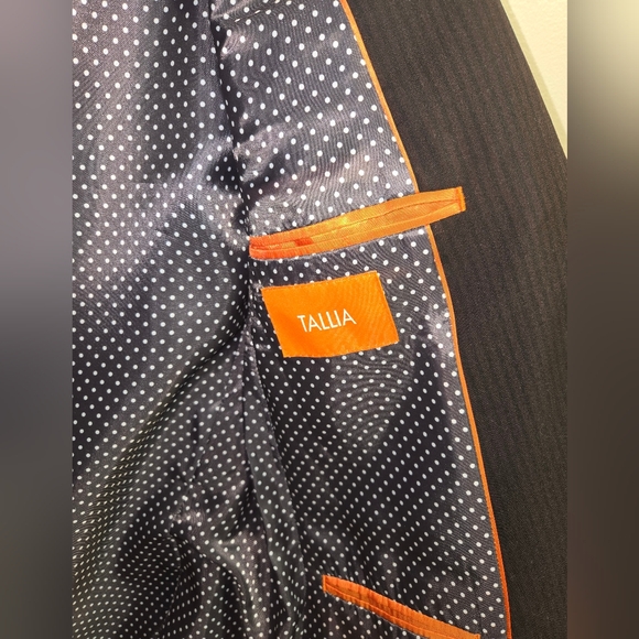 Tallia Boys 100% Wool Blazer Jacket Size 36S Black Striped 2 Button Sport Coat - Picture 5 of 12